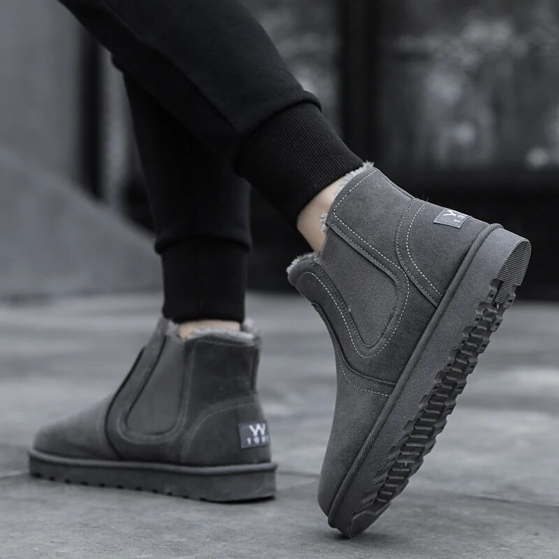 Ziemas vīriešu zābaki Silti kažokādas zābaki Sniega zābaki, neslīdoši ikdienas pūkaini, mīksti apavi Vīriešu pūkaini plīša ērti āra apavi 39-44