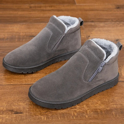 Cizme de zăpadă pentru bărbați Cizme de bumbac cu slip-on, calduri, de pluș, iarna, anti-alunecare, impermeabile, pentru bărbați, pentru adulți, pantofi pentru glezne Bota Masculina