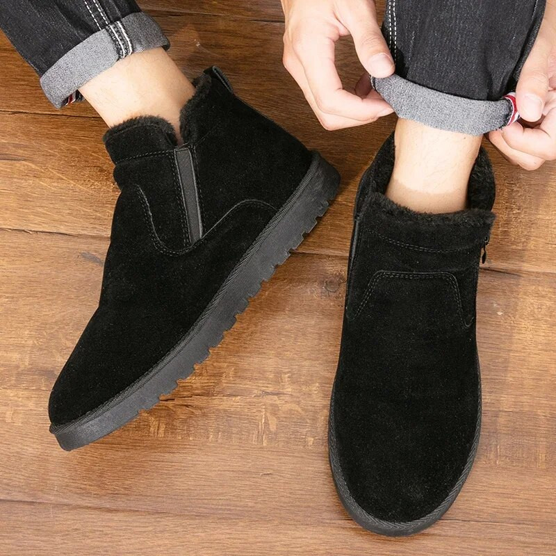 Ανδρικές μπότες χιονιού βελούδινες ζεστές καθημερινές βαμβακερές μπότες Νέες χειμερινές αντιολισθητικές αδιάβροχες ανδρικές μπότες ενηλίκων Bota Masculina