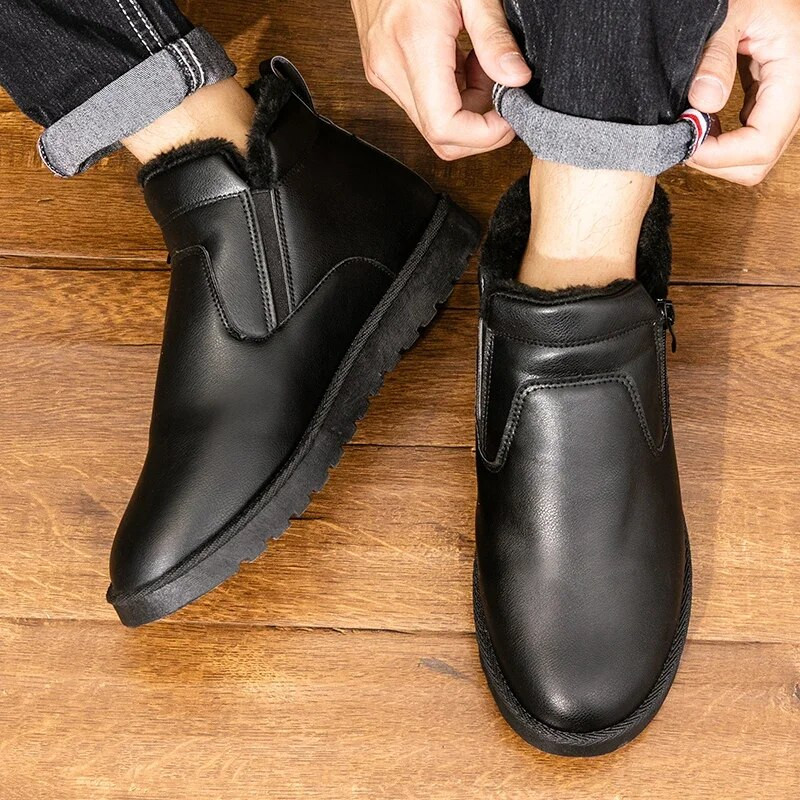 Ανδρικές μπότες χιονιού βελούδινες ζεστές καθημερινές βαμβακερές μπότες Νέες χειμερινές αντιολισθητικές αδιάβροχες ανδρικές μπότες ενηλίκων Bota Masculina