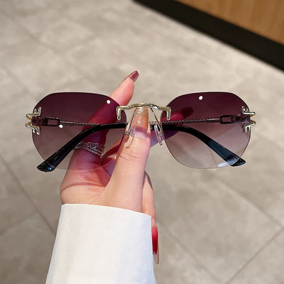 KAMMPT Rimless Vintage Päikeseprillid Meeste Naiste Trendikas Gradient Retro Ocean Objektiivid Päikeseprillid Brändi Disainer UV400 Shades Prillid