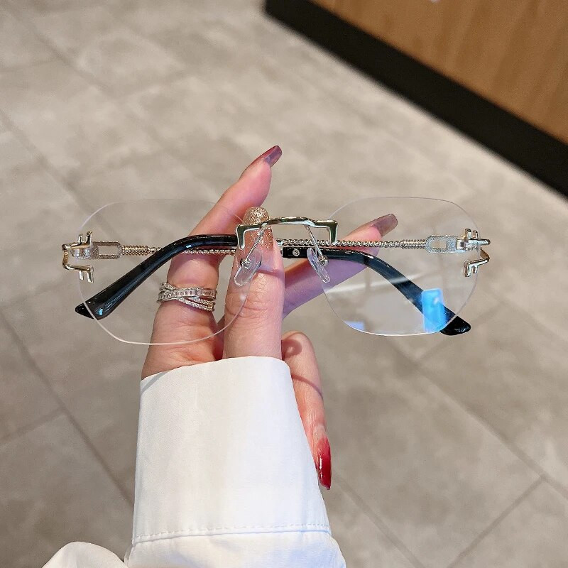 KAMMPT Rimless Vintage Päikeseprillid Meeste Naiste Trendikas Gradient Retro Ocean Objektiivid Päikeseprillid Brändi Disainer UV400 Shades Prillid