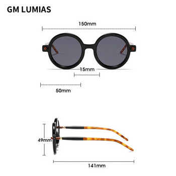 GM LUMIAS Ретро кръгли слънчеви очила Мъжки модни ретро бонбонени цветни градиентни нюанси Очила Ins Модерна популярна марка Слънчеви очила