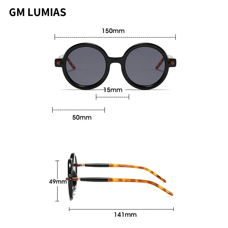 GM LUMIAS Retro okrugle sunčane naočale Muške modne vintage bombone boje s gradijentnim sjenilima Naočale Ins Trendy popularne marke sunčane naočale