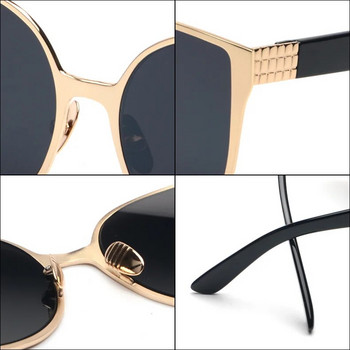 Огледало Големи слънчеви очила котешко око Известни 2023 г. Нова марка Дизайнер Нови дамски модни слънчеви очила Lady Big Size Хип-хоп