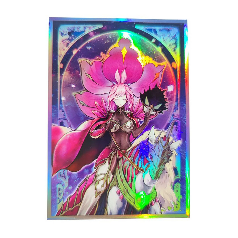 63x90mm 50 vnt Holografinės rankovės YUGIOH kortelių rankovės Iliustracija Anime Protector kortelės dangtelis stalo žaidimų prekybos kortelėms