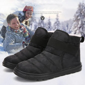 Ziemas apavi vīriešiem Sieviešu zābaki Viegli sniega zābaki Ūdensnecaurlaidīgi ziemas apavi Lielizmēra Modes Slip on Unisex puszābaki