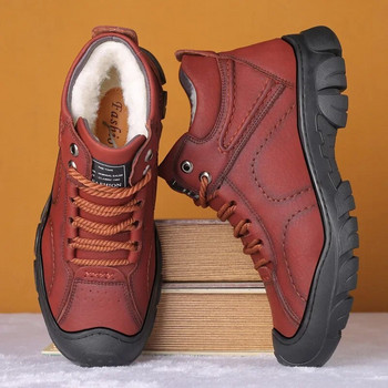 Μπότες χιονιού Προστατευτικές, ανθεκτικές στη φθορά Μπότες σόλας μάλλινες Μπότες ζεστής άνεσης Χειμερινές μπότες για περπάτημα Υψηλή κορυφή αντιολισθητικά Ανδρικά βαμβακερά παπούτσια 신발