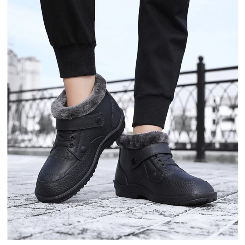 Nauji vyriški sniego batai Vyriški žiemos šilti pliušiniai stori medvilniniai lauko batai vyriški patogūs plokščiadugniai didelio dydžio trumpi batai
