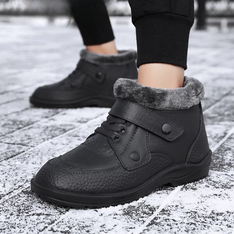 Nauji vyriški sniego batai Vyriški žiemos šilti pliušiniai stori medvilniniai lauko batai vyriški patogūs plokščiadugniai didelio dydžio trumpi batai