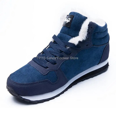 Liela izmēra 48 ziemas zābaki Vīriešu sieviešu puszābaki Silti plīša sniega zābaki Vīriešu ziemas apavi Ikdienas kedas vīriešu melni zili zābaciņi