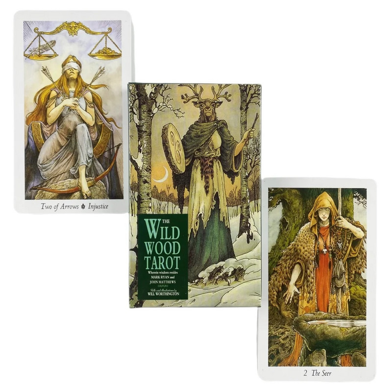 Savvaļas koka taro kārtis 78 klāju Oracle English Visions Divination Edition Borad spēles