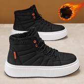 Ανδρικές μπότες για χιόνι Φθινοπωρινό Χειμώνας Νέες βελούδινες βελούδινες ζεστές βαμβακερές μπότες εξωτερικού χώρου μινιμαλιστικά ταξιδιωτικά αθλητικά παπούτσια αναψυχής Αντιολισθητικά μαλακά