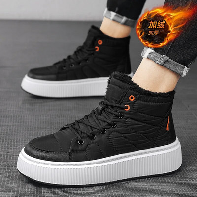 Ανδρικές μπότες για χιόνι Φθινοπωρινό Χειμώνας Νέες βελούδινες βελούδινες ζεστές βαμβακερές μπότες εξωτερικού χώρου μινιμαλιστικά ταξιδιωτικά αθλητικά παπούτσια αναψυχής Αντιολισθητικά μαλακά