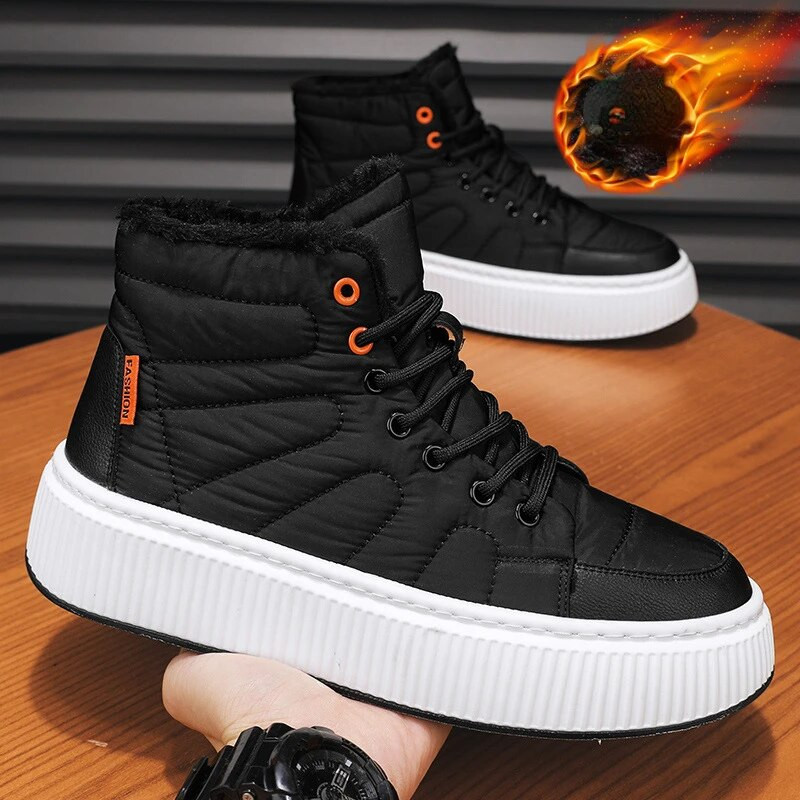 Ανδρικές μπότες για χιόνι Φθινοπωρινό Χειμώνας Νέες βελούδινες βελούδινες ζεστές βαμβακερές μπότες εξωτερικού χώρου μινιμαλιστικά ταξιδιωτικά αθλητικά παπούτσια αναψυχής Αντιολισθητικά μαλακά