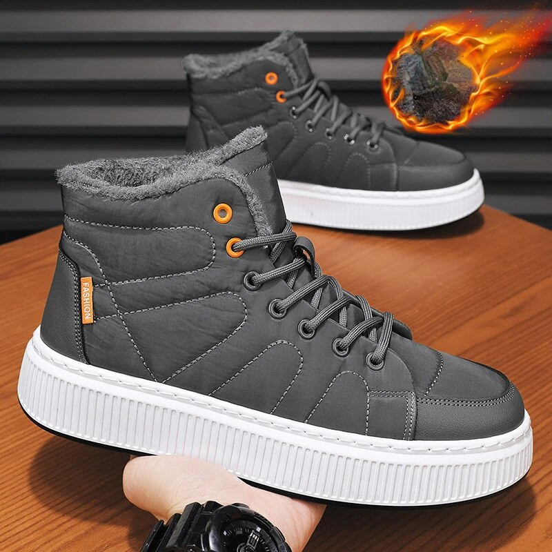 Ανδρικές μπότες για χιόνι Φθινοπωρινό Χειμώνας Νέες βελούδινες βελούδινες ζεστές βαμβακερές μπότες εξωτερικού χώρου μινιμαλιστικά ταξιδιωτικά αθλητικά παπούτσια αναψυχής Αντιολισθητικά μαλακά