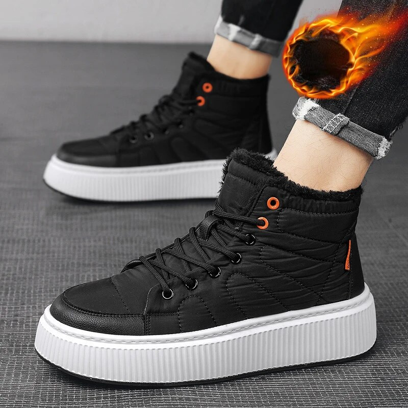 Ανδρικές μπότες για χιόνι Φθινοπωρινό Χειμώνας Νέες βελούδινες βελούδινες ζεστές βαμβακερές μπότες εξωτερικού χώρου μινιμαλιστικά ταξιδιωτικά αθλητικά παπούτσια αναψυχής Αντιολισθητικά μαλακά