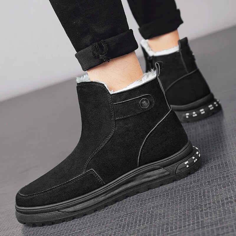 Χειμερινές μπότες για άντρες Snow βαμβακερά παπούτσια Winter Thickened ζεστά άνετα βρετανικά μποτάκια εργασίας Υπαίθρια Trend Casual παπούτσια