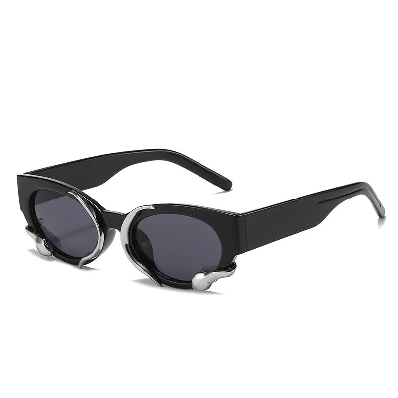 Taisnstūra saulesbrilles sievietēm Panka stila čūskas saulesbrilles Luksusa zīmola dizaineru brilles UV400 vīriešiem Hip Pop Shades Brilles Retro