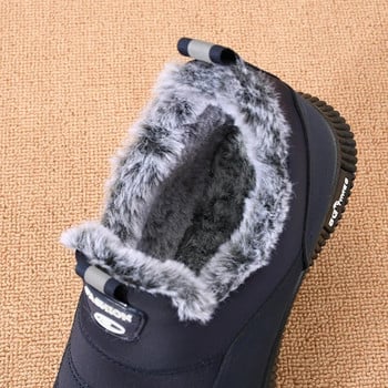 Χειμερινά νέα ανδρικά βελούδινα και χοντρά βαμβακερά παπούτσια μεσήλικας και ηλικιωμένου πατέρα και μπότες χιονιού