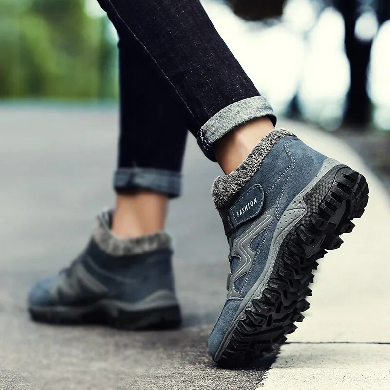 Επώνυμα χειμερινά ανδρικά μποτάκια Suede ανδρικά μποτάκια γούνα ζεστά ανδρικά μποτάκια χιονιού Ανδρικά αθλητικά παπούτσια εξωτερικού χώρου Χειμερινά αδιάβροχα ανδρικά υποδήματα