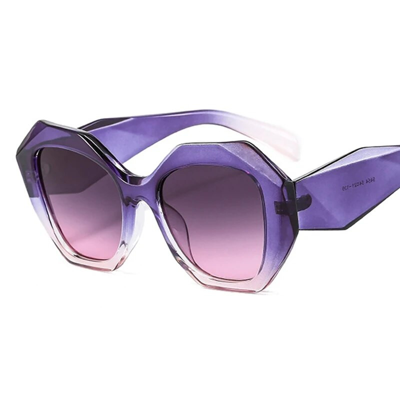 Modes daudzstūrainas saulesbrilles sievietēm Vintage neregulāras lielas gradienta saulesbrilles Sieviešu brilles sievietēm Retro zīmola brilles