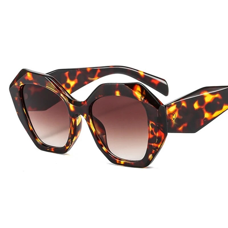 Modes daudzstūrainas saulesbrilles sievietēm Vintage neregulāras lielas gradienta saulesbrilles Sieviešu brilles sievietēm Retro zīmola brilles