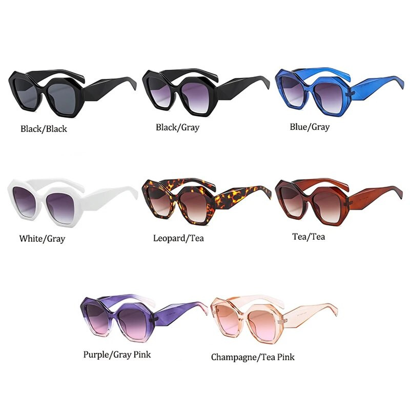 Modes daudzstūrainas saulesbrilles sievietēm Vintage neregulāras lielas gradienta saulesbrilles Sieviešu brilles sievietēm Retro zīmola brilles
