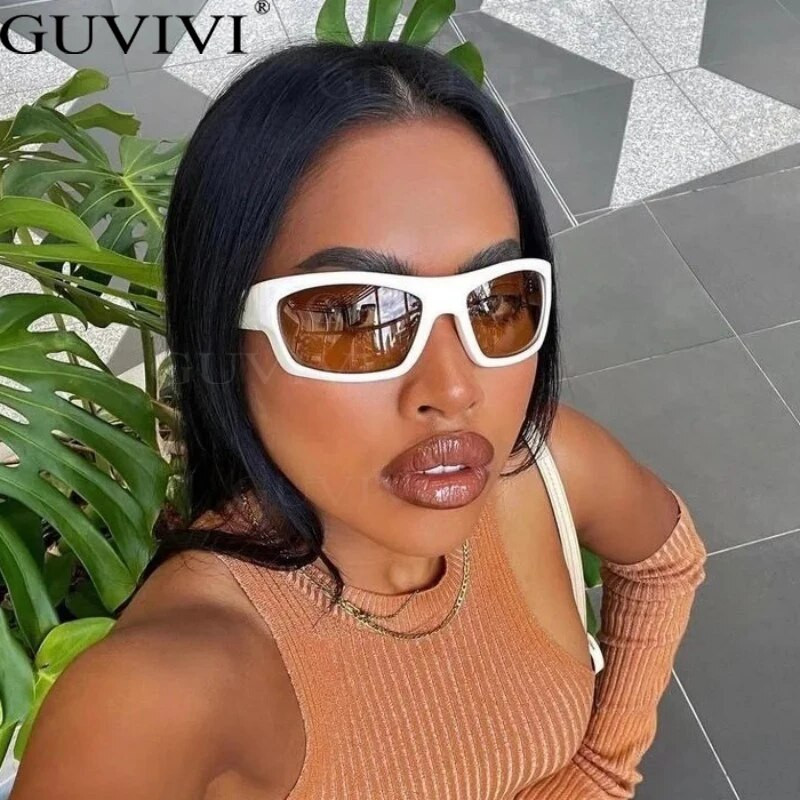 Retro taisnstūris vīriešiem Steampunk saulesbrilles sievietēm Y2K dizaineru modes kvadrātveida žalūzijas UV400 aizsargbrilles sievietēm sporta braukšanas saulesbrilles