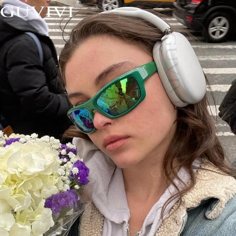 Retro taisnstūris vīriešiem Steampunk saulesbrilles sievietēm Y2K dizaineru modes kvadrātveida žalūzijas UV400 aizsargbrilles sievietēm sporta braukšanas saulesbrilles