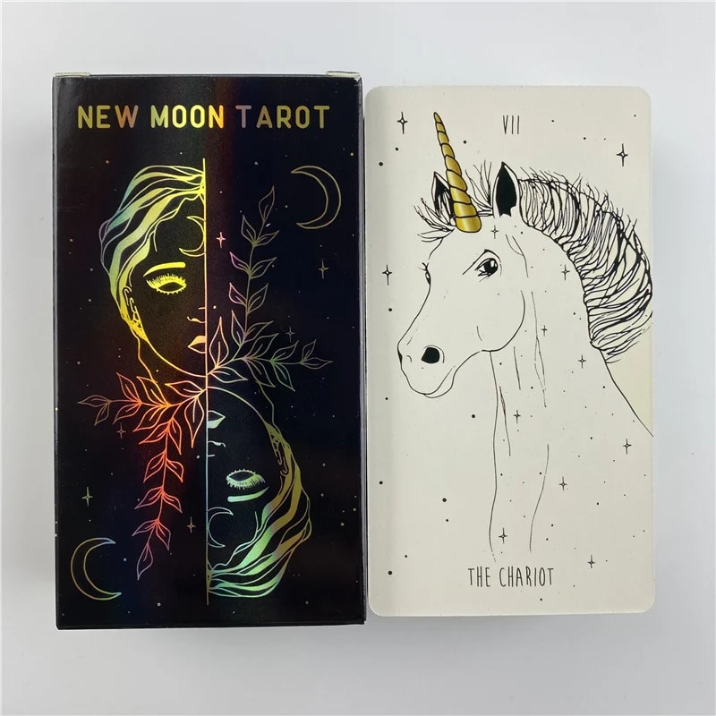 Μεγάλου μεγέθους New Moon Cards Tarot Κάρτες γέφυρας με οδηγίες θεραπείας από το παρελθόν και προσέλκυσης περισσότερης αγάπης επιτραπέζια παιχνίδια