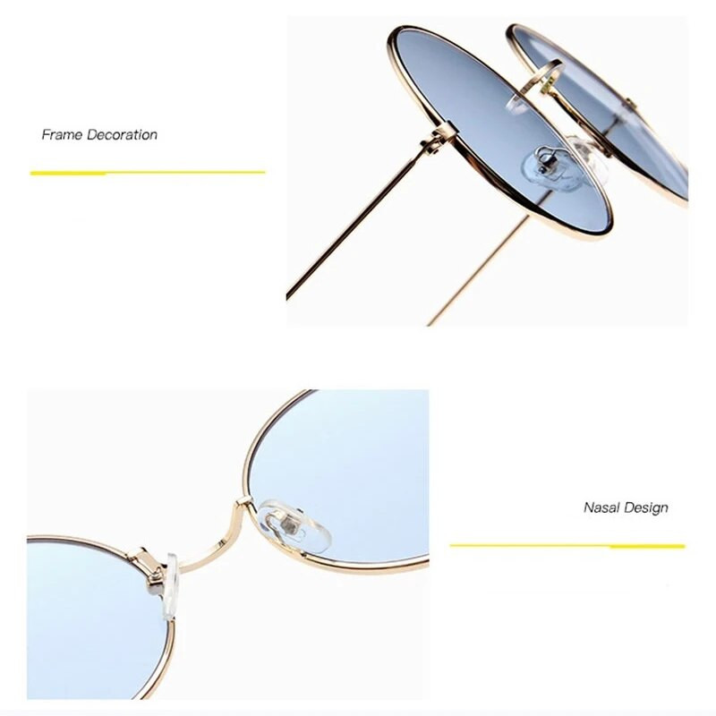 RBRARE 2023. gada apaļas, jaukas, seksīgas retro saulesbrilles sievietēm, metāla caurspīdīgas, senlaicīgas, modernas, krāsainas, okeāna lēcas saulesbrilles