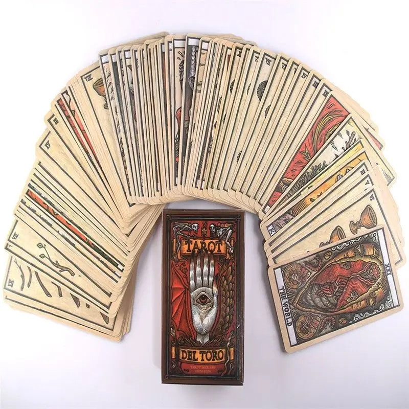 Tarot Del Toro Kāršu spēles Orākula zīlēšanas spēle Klāja ballīte Astroloģijas kārtis Orākula kāršu spēle sievietēm Meiteņu Taro kārtis