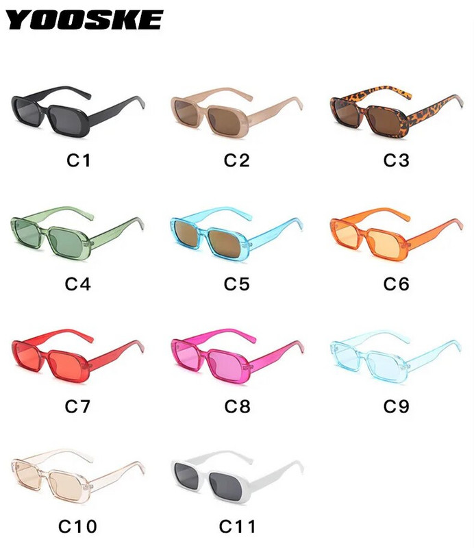 YOOSKE zīmola mazas saulesbrilles sievietēm modes ovālas saulesbrilles vīriešiem vintage zaļas sarkanas brilles sievietēm ceļojumu stilā UV400 aizsargbrilles