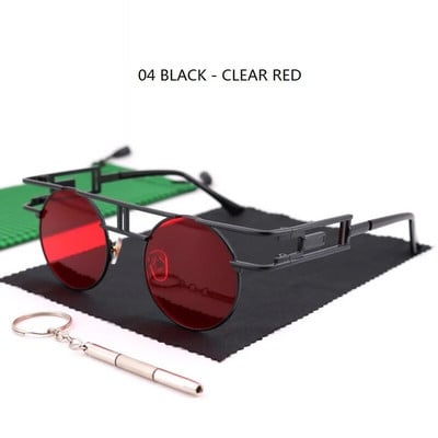 Ümmargused Steampunk päikeseprillid Naiste Metallist Vintage päikeseprillid Meeste Brändi Disainerraam CIRCLE Prillid Gooti Kvaliteetne UV400