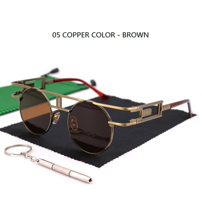 Ümmargused Steampunk päikeseprillid Naiste Metallist Vintage päikeseprillid Meeste Brändi Disainerraam CIRCLE Prillid Gooti Kvaliteetne UV400