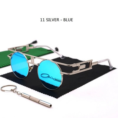 Ümmargused Steampunk päikeseprillid Naiste Metallist Vintage päikeseprillid Meeste Brändi Disainerraam CIRCLE Prillid Gooti Kvaliteetne UV400