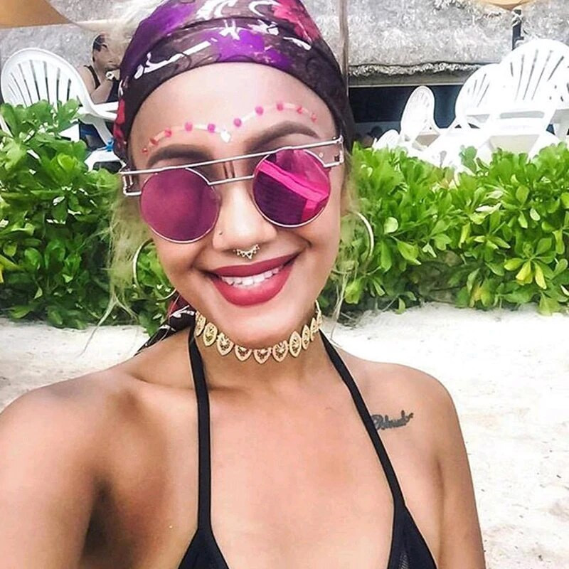 Ümmargused Steampunk päikeseprillid Naiste Metallist Vintage päikeseprillid Meeste Brändi Disainerraam CIRCLE Prillid Gooti Kvaliteetne UV400