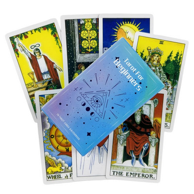 Klasiskās jātnieka Taro kārtis iesācējiem, klājs ar papīra grāmatu Oracle angļu valodas zīlēšanas izdevums Borad spēles