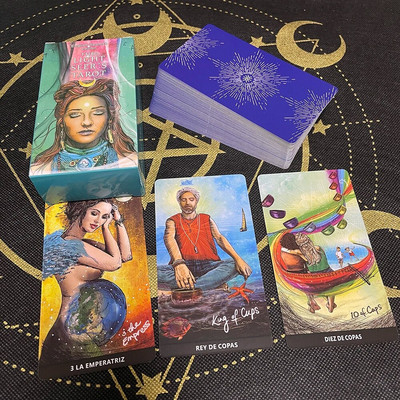 Карти Таро в колода за гадаене на испански език за начинаещи с наръчник на английски език Настолни игри Астрологични прогнози Таро