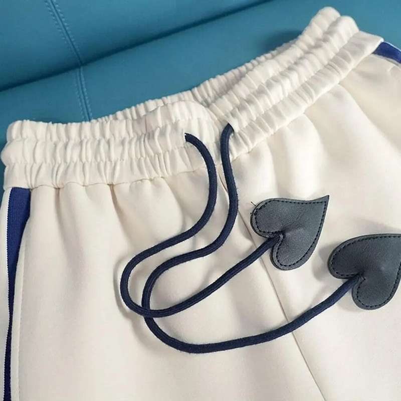 Ženski kaput Hlače Ženska majica s printom srca Kaput Hlače širokih nogavica Jesensko-zimska sportska odjeća s elastičnim ovratnikom