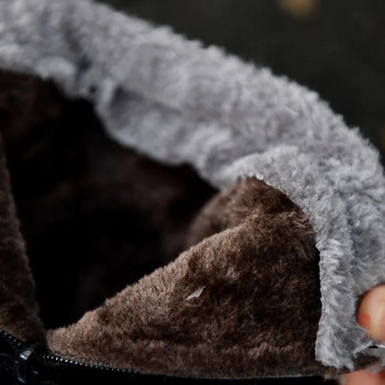 Βαμβακερές ανδρικές μπότες Μεταλλική διακόσμηση Ανδρικές χειμερινές μπότες Faux Suede Ανδρικές μπότες Πλατφόρμα Μασίφ Snow Boots Χειμερινά παπούτσια με φερμουάρ