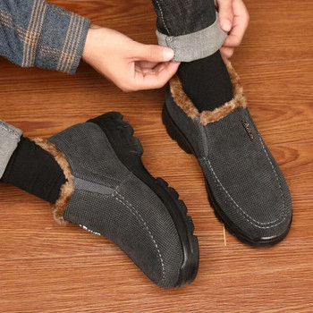 Λούτρινα ανδρικά casual παπούτσια Κλασικά άνετα μποτάκια χιονιού Αντιολισθητικά ζεστά ανδρικά loafers 2023 Αντιολισθητικά ρετρό ανδρικά παπούτσια Plus Size 48