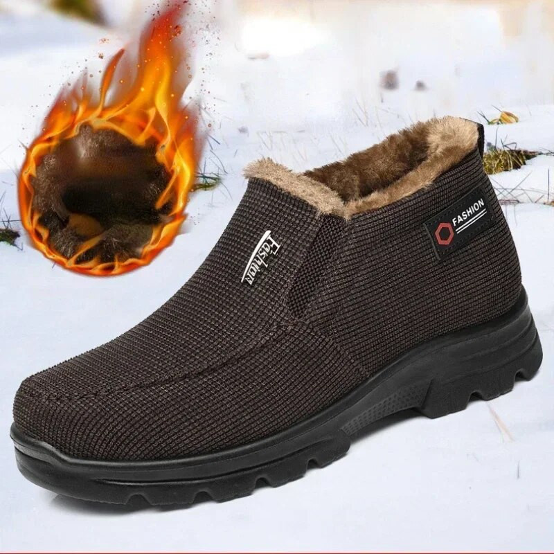Pliušiniai vyriški laisvalaikio batai Klasikiniai patogūs sniego batai Neslystantys šilti vyriški batai 2023 m. neslystantys retro stiliaus vyriški avalynė, plius 48 dydis
