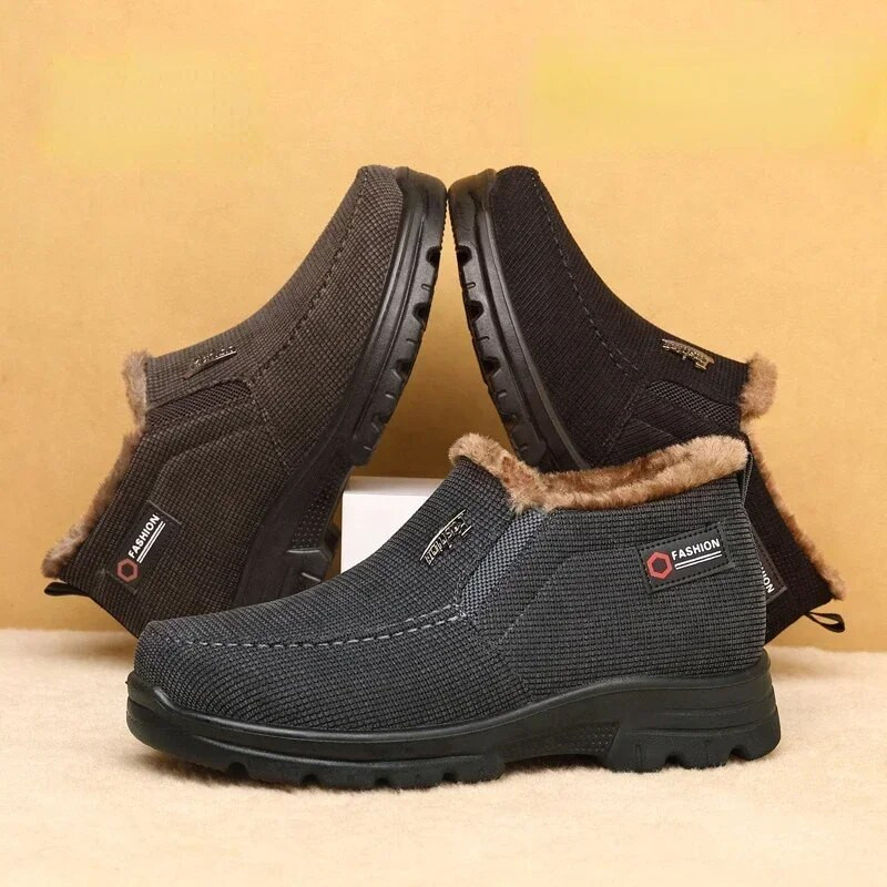 Pliušiniai vyriški laisvalaikio batai Klasikiniai patogūs sniego batai Neslystantys šilti vyriški batai 2023 m. neslystantys retro stiliaus vyriški avalynė, plius 48 dydis
