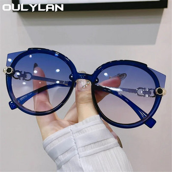 Oulylan Дамски кръгли слънчеви очила 2022 Луксозна марка Дизайнерски y2k Слънчеви очила Мъжки ретро очила Черни нюанси UV400 Женски