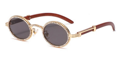 Peekaboo rhinestone sieviešu saulesbrilles apaļas vintage uv400 maza rāmja ovālas brilles sieviešu vasaras zilas dzeltenbrūnas