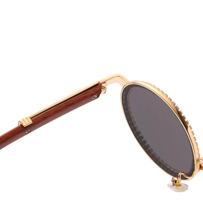 Peekaboo rhinestone sieviešu saulesbrilles apaļas vintage uv400 maza rāmja ovālas brilles sieviešu vasaras zilas dzeltenbrūnas