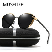 MUSELIFE sieviešu polarizētās saulesbrilles Luksusa modes kaķu acs Sieviešu retro zīmola dizaineru sieviešu saulesbrilles Oculos Gafas