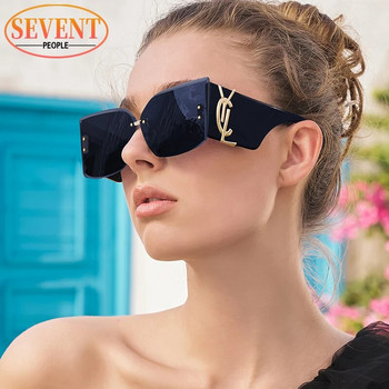 Rimless Γυναικεία γυαλιά ηλίου Cat Eye 2023 Σχεδιαστής πολυτελούς επωνυμίας Υπερμεγέθη γυαλιά ηλίου Cateye για γυναικεία μόδα γυαλιά ηλίου χωρίς σκελετό